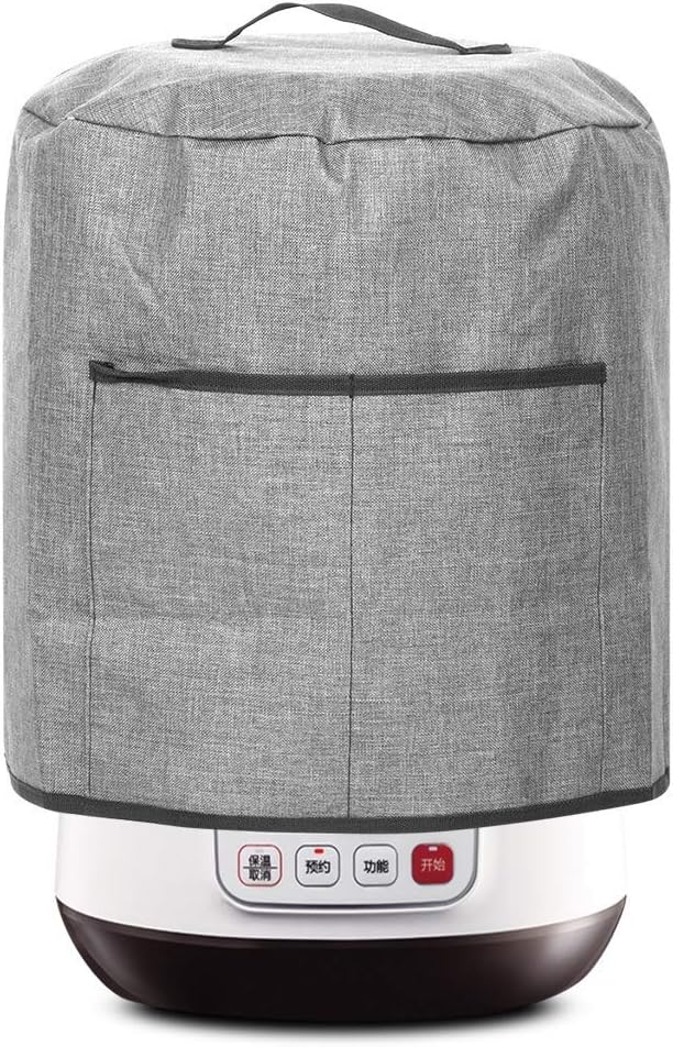 Air Fryer Dust Cover, Waterproof Insulated Protective Cover Bag with Pocket and Handle for Electric Pressure Cooker Air Fryer Rice Cooker Steamer, 38 x 38.7 cm(Grey)