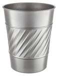 Monarch Abode Metal Bathroom Trash Can – Waste Basket for Bedroom, Office Desk, & Dorm, Handcrafted Wave Embossed, Durable Decorative Pewter Small Trash Can Bathroom Garbage Bin Wastebasket