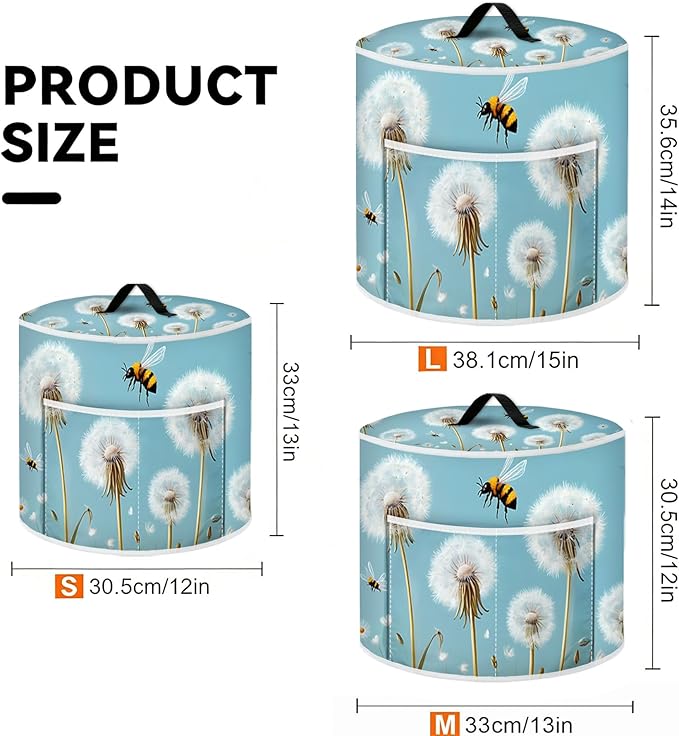 Air Fryer Dust Cover with Top Handle and Storage Bag, Compatible with Rice Cookers, Pressure Cookers, Slow Cookers and Air Fryers, Available in 3-Quart, 6-Quart and 8-Quart Sizes.