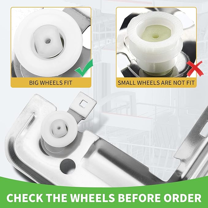 UPGRADED W10712395 Dishwasher Upper Rack Adjuster Kit - Compatible with Whirlpool Kenmore Kitchenaid Dishwasher - Replace W10350375 PS10065979 AP5957560, Fit for WDT730PAHZ0 WDT750SAHZ0 WDT970SAHZ0