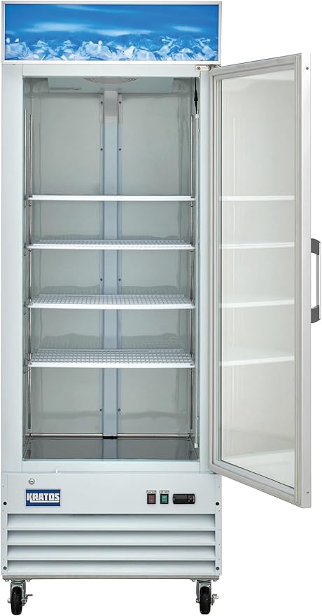 Kratos Commercial Freezer Display Merchandiser - 1 Self Closing Swing Door, 31"W, White (67K-219)