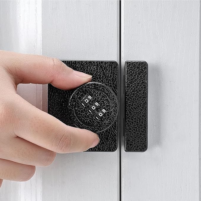 Black Cabinet Lock,3 Digit Password Keyless,Anti Pry Mechanical Password Lock,Protect Privacy,for Drawer,Cabinets,Locker, Closet,Windows,Sliding Door,Bathroom,and Garden