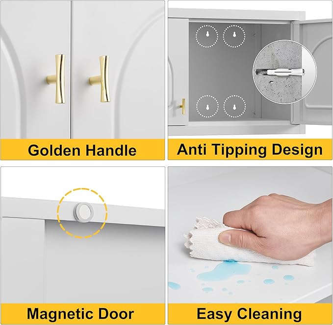 Wall Upper Storage Cabinet,Metal Bathroom Wall Mounted Cabinet,15 Inch Storage Cabinet for Basement,Livingroom Home Office