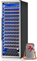 158 Bottle Wine Fridge, 24 Inch Wine Cooler Refrigerator Freestanding with Professional Temperature Control System, Suitable for Mixed Bottle Sizes, Low Noise Operation (14.4cu.ft)