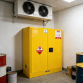 170 Gal Flammable Liquid Cabinet with 3-Point Locking System, Compliant with NFPA 30/OSHA for Hazardous Material Storage in Lab, Yellow Metal Chemical Flammable Storage Cabinet