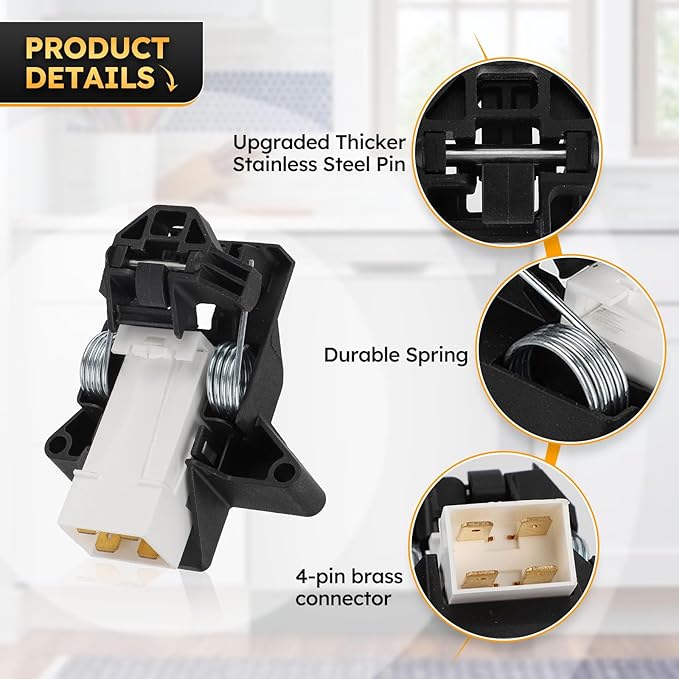 5304516818 Upgrade Dishwasher Door Latch & Door Switch Kit Compatible with Electrolux Kenmore Frigidaire Dishwasher Door Replaces# 5304525218 154543901 154758101 154543901 154722401-2 Year Warranty