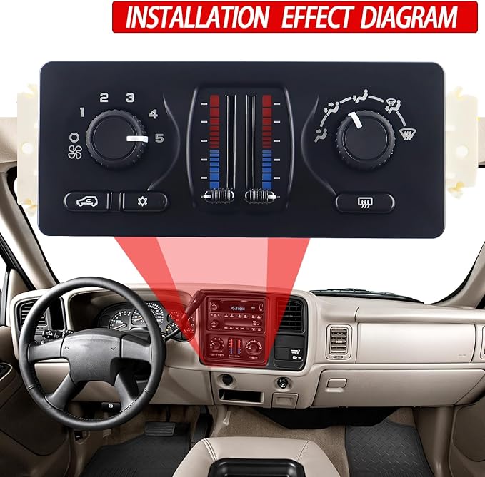 599-210XD Climate Control Module AC Heater HVAC Panel Compatible with 2003-2007 Chevy Silverado Tahoe Suburban Avalanche Trailblazer, GMC Sierra Yukon Envoy, Cadillac Escalade Climate Control Module