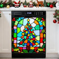 Christmas Tree Dishwasher Magnet Cover, 23" W x 26" H Fridge Magnetic Stickers Reuseable Magnet Panel Decal Cover for Washing Machine Fridge Microwave Cabinet Kitchen Christmas Decoration