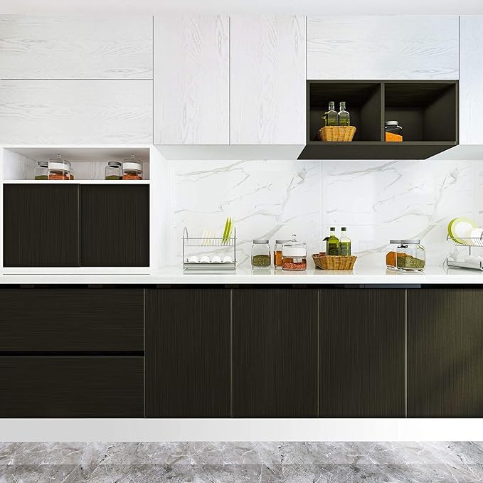CRE8TIVE Bronze Black Stainless Steel Contact Paper Self Adhesive 24"x118" Wide Brushed Metallic Wallpaper Stick and Peel Rust Resistant Vinyl Roll for Kitchen Refrigerator Dishwasher Stove Appliances