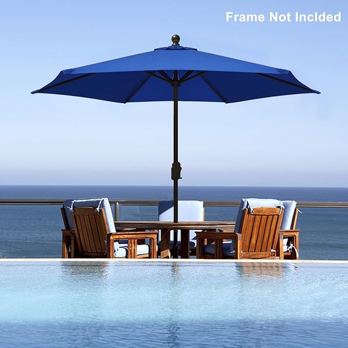 EliteShade USA 7.5FT Replacement Covers 6 Ribs Market Patio Umbrella Canopy Cover (CANOPY ONLY) (Royal Blue-8)