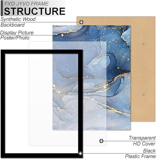 10x12 Picture Frame Set of 3, Black Frame for 10 x 12 Inch Picture Poster Photo, Light Weight and High Transparent 10 by 12 Frame for Wall - 3 Pack/Black/10 x12