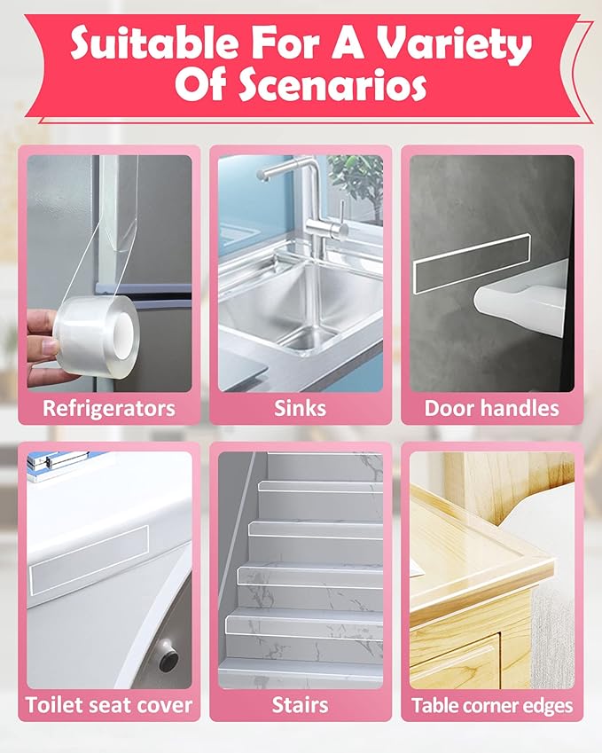 Baby Proofing, Clear Edge Protector Strip, Soft Corner Protectors for Kids, Baby Child Safety Corner Guards for Furniture Against Sharp Corners for Tables, Drawers, Sink, Wall 1.2in x 9.84ft