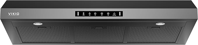 Range Hood 36 Inch Under Cabinet, 900 CFM Dual Centrifugal Motor, 3-Speed Ducted Kitchen Vent, Reusable Filters, Stainless Steel Kitchen Exhaust Fan with LED Lights, Black