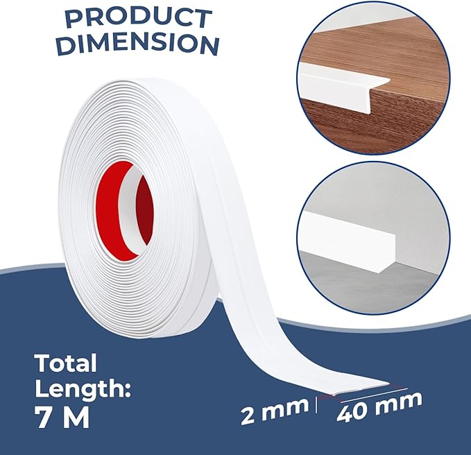Storystore Wall Corner Protector Moulding Trim 1.6 in x 23 Ft,Peel and Stick Corner Moulding Trim, Self Adhesive Corner Guards Edge Protector for Wall Edge Corner, Countertop,White