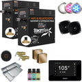 SteamSpa Steam System 24kW Steam Shower Generator with Bluetooth Wifi, Quickstart Continous Steam, Advanced Touch Pad Screen, Chroma Lights, Drain Pan and Auto Drain Gold RVBS2400GD-A