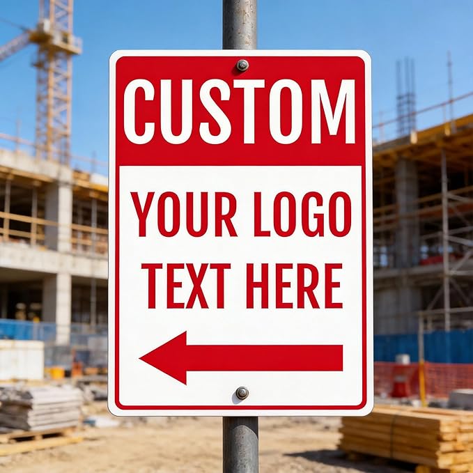 Large Custom Outdoor Metal Sign for Business Shop Wall Display, 24x18 Inch, Rust-Free Aluminum Weather Resistant, Waterproof, Durable Ink, Easy to Mount