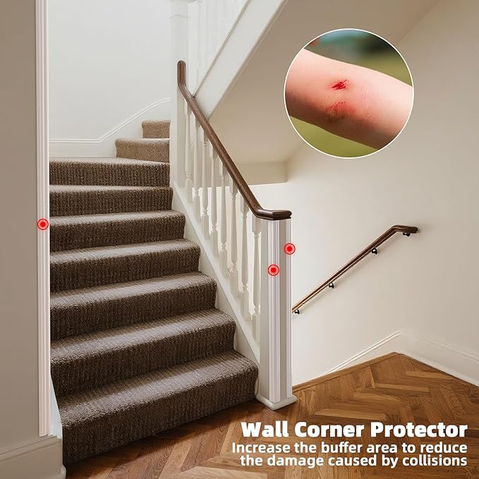 Wall Corner Protector & Edge Guard，Peel and Stick Wall Trim Moulding Inside & Outside Corner Molding Trim Caulk Strip, Self Adhesive Trim for Wall Edge,Ceiling,Countertop, 1.6” W x40’ L, White