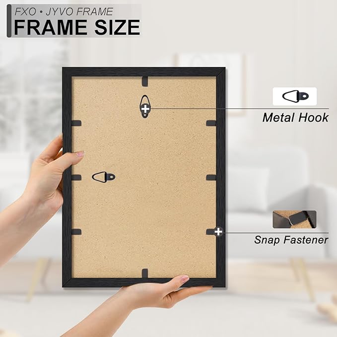 Engineered Wood 11x15 Picture Frame Set of 3, Black Frame for 11 x 15 Inch Picture Poster Photo, Light Weight 11 by 15 Frame with Wood-grain for Wall - 3 Pack/Black/11 x15