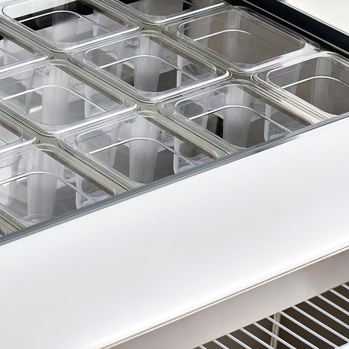 Kratos Commercial Refrigerator, Mega Top Sandwich/Salad Prep Table, 48" Wide Stainless Steel Refrigerated Prep Table with 18 Food Pan Capacity (67K-035)