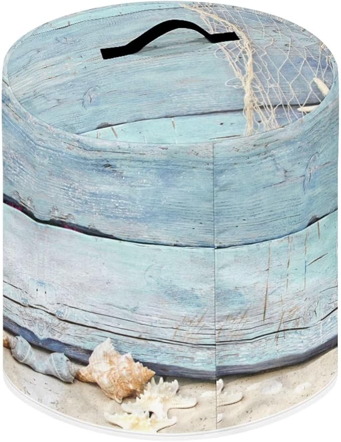 Pressure Cooker Dust-Proof Kitchen Appliance Air Fryer Cover for 8 Quart with Handle and Pockets Keep Kitchen Appliance Clean Coastal Decor, Starfish Blue Wood Grain