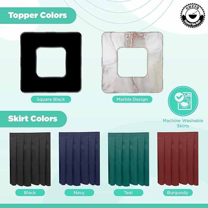 Marble & Maroon Square Trash Can Cover - 35 Gallon, ABS Plastic & Polyester, Ideal for Events & Residential Use