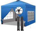 Saemoza 12x12 Pop Up Canopy Tent with One Push Setup, Portable Sun Shade Tent, Instant Easy Up Canopy with 4-Sidewalls & Wheeled Bag, Outdoor Fldable Gazebo with Vent Top, Blue.