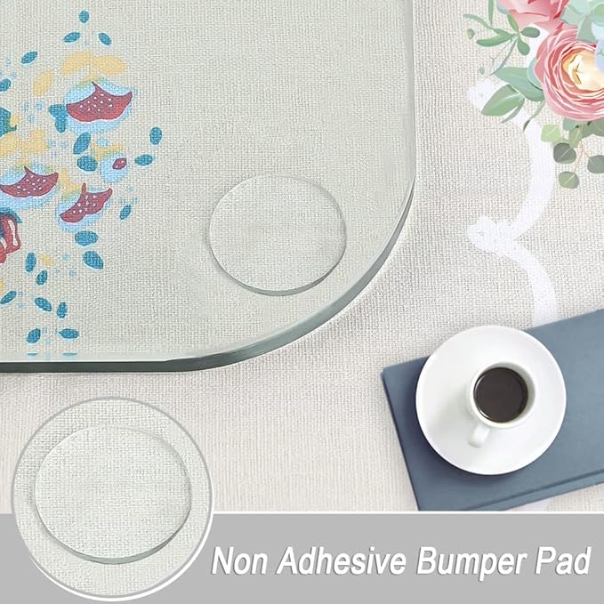 Extremely Soft Glass Table Top Bumper, Anti Slide and Scratch for Glass Table, Transparent Non-Adhesive Rubber Pads for Glass Table Top Spacer. to Avoid The Movement of Glass (Round & Square, 40 PCS)