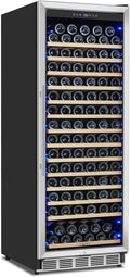 Freestanding 180 Bottle Wine Fridge - 24" Built-in Cooler with Upgraded Compressor Cooling and Intelligent Temperature Memory, Large Capacity Refrigerator
