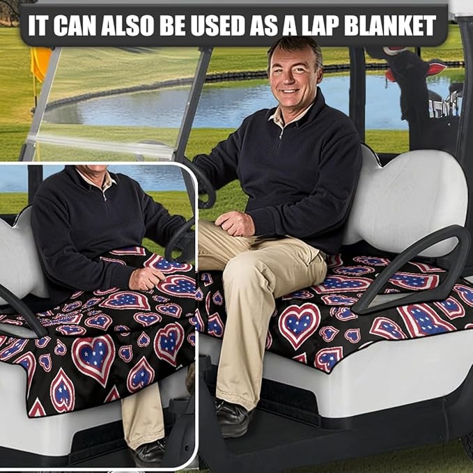 Golf Cart Seat Cover Cushion Featuring Soft Towel Fabric, Waterproof Layer and Secure Fit for Comfortable Daily Outdoor Use