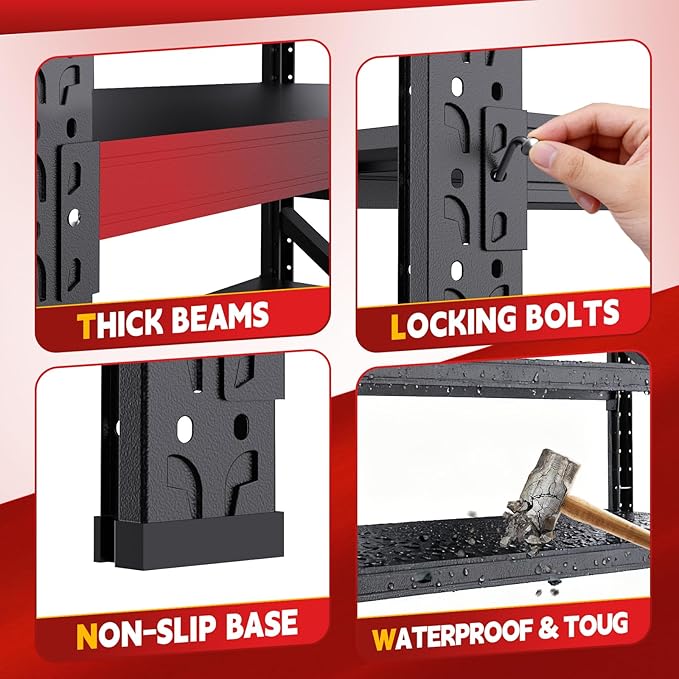 7000LBS Storage Shelves Heavy Duty, Metal Storage Shelves 4 Tier Units Adjustable Utility Rack Shelf, Heavy Duty Garage Racks Shelving for Basement, Industrial, Garage Shelving 71" W x 24" D x 70" H