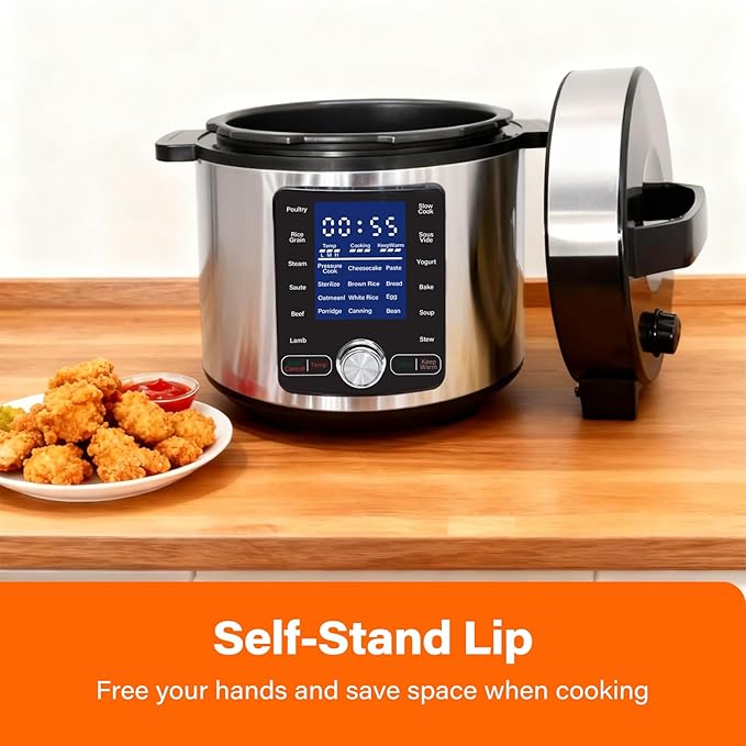 OLIXIS Electric Pressure Cooker 8.45Quart, 24 Functions in 1, Stainless Steel Pressure Cooker for Canning, Slowcook, Yogurt, Steam, Rice Grain, Soup, Bean, Poultry, Beef, Bake, Stew, Porridge
