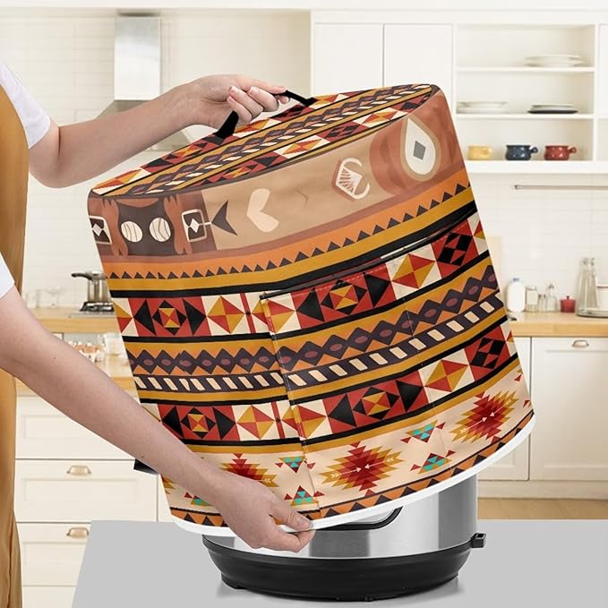 Flashideas Aztec Pressure Cooker Cover for Women Dust Protection Insulated Rice Cooker Cover Water Resistant Dust Cover with Pockets for Instant Pot 6 Quart Vintage Appliance Cover for Kitchen