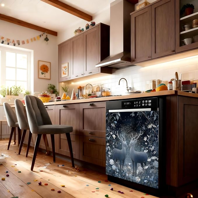 Dishwasher Magnet Cover, Dishwasher Magnetic Decoration, Animal-Themed Sticker, Dishwasher Refrigerator Protection Decoration, Kitchen Art Decoration 23x25.5 inches