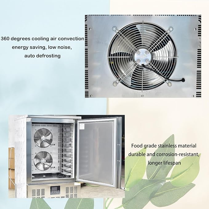 Kolice Commercial Heavy Duty 15 Trays Bakery Shock Freezing Blast Chiller & Freezer, Chest Freezer, Frozen Dough Blast Fridge for Hotel,Restaurant,Bakery -Lowest Temp. -40°F(-40°C) (15 trays)