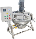 Commercial Cooking Pot Electric Jacketed Kettle with Stirrer Stainless Steel Tiltable Jacketed with Mixer 26.5 Gallon Capacity for Soup Chili Sauce Beverage Jam Porridge 220V
