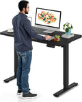 SANODESK Electric Standing Desk 40 x 24 Inches Whole-Piece Desktop Height Adjustable Stand Up Desk w/6-Button Controller Ergonomic Computer Desk for Home Office, Black Frame + Black Tabletop