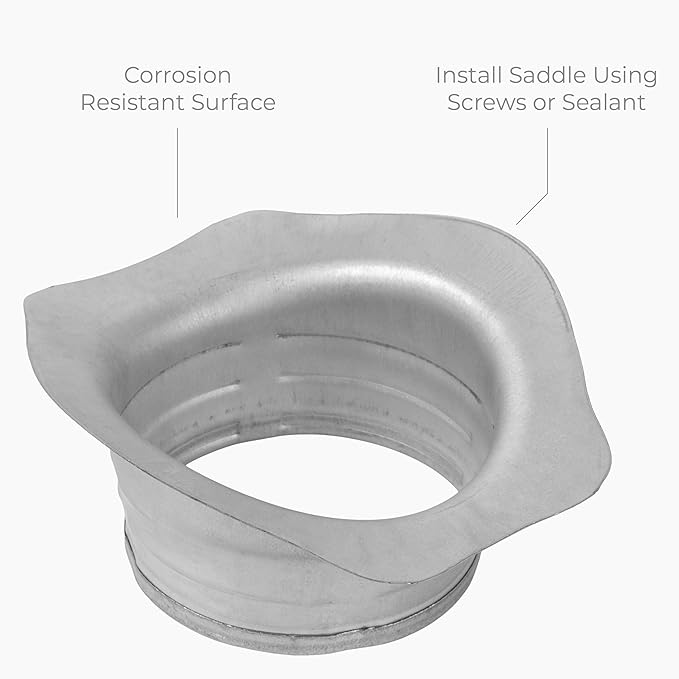 Galvanized Steel Saddle Takeoff – Round 90 Degree Splitter for 10” Duct with 4" Outlet Branch Connector - Range Hood Duct Adapter - Heavy Duty Supply/Exhaust Air Ventilation Duct Work Collar