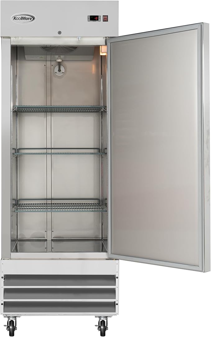 KoolMore 29" 1 Door Stainless Steel Upright Commercial Reach-in Freezer - 23 cu. ft