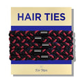Braided Mens Hair Ties For Men 5 pcs(XL, Red Black) - For Buns Curly Thick Dense Hair Elastic Hair Ties For Guys | No damage Crease Breakage Man Bun Hair Tie Men with Long Hair Perfect hairtie