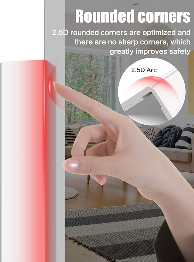 ‎Frychee Wall Corner Protector, Walls Edge Protector，Self-Adhesive Wall Corner Guards,PVC Double Side Edge Protector， Furniture Stairs Guard (6, 2.5x120cm/0.98x47.2in)