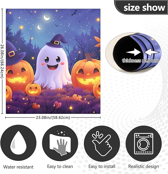 Halloween Ghosts Pumpkins Dishwasher Magnet Cover Sticker Magnetic Refrigerator Panel Front Door Fridge Microwave Decal