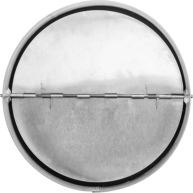 6" Inch Backdraft Damper for Straight or Flex Duct. Bathroom Exhaust Fan. Kitchen Hood Exhaust Fan and Different Dryer Fan Backflow Preventer. Steel Damper with Aluminum Valve Flaps