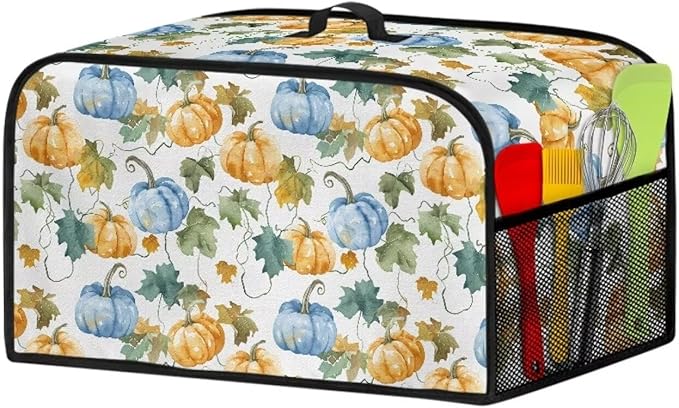 Pumpkin 6-8 Qt Slow Cooker Dust Cover for Fall Slow Cooker Cover Comfortable Dust Covers for Appliances with Handle and Pocket Gifts for Parents Friends Mother Holiday Decor