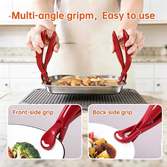 2-Pack Anti-Scald Bowl Clip,Multi-Purpose Silicone Heat Resistant Grippers,Air Fryer Pans Gripper For Dish, Bowls, Pots,Plates