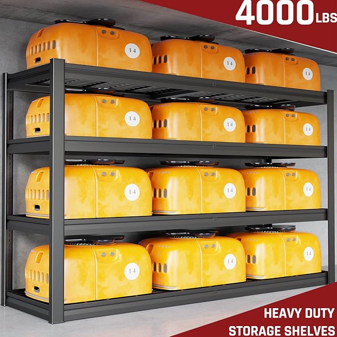 67" Wide Garage Shelving Unit, 30" D Heavy Duty Garage Storage Shelves,3500 LBS Capacity, Industrial Adjustable Shelves for Basement,Kitchen,Warehouse