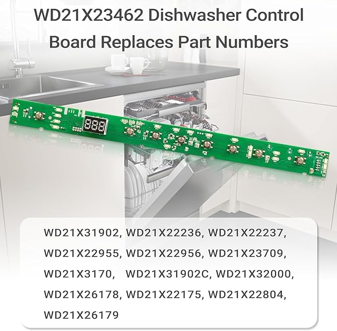 New Upgrade WD21X31902 WD21X23462 Dishwasher User Interface Control Board, WD21X31902C Control Board Compatible with GE Dishwasher, Replace Parts WD21X26179 WD21X32000