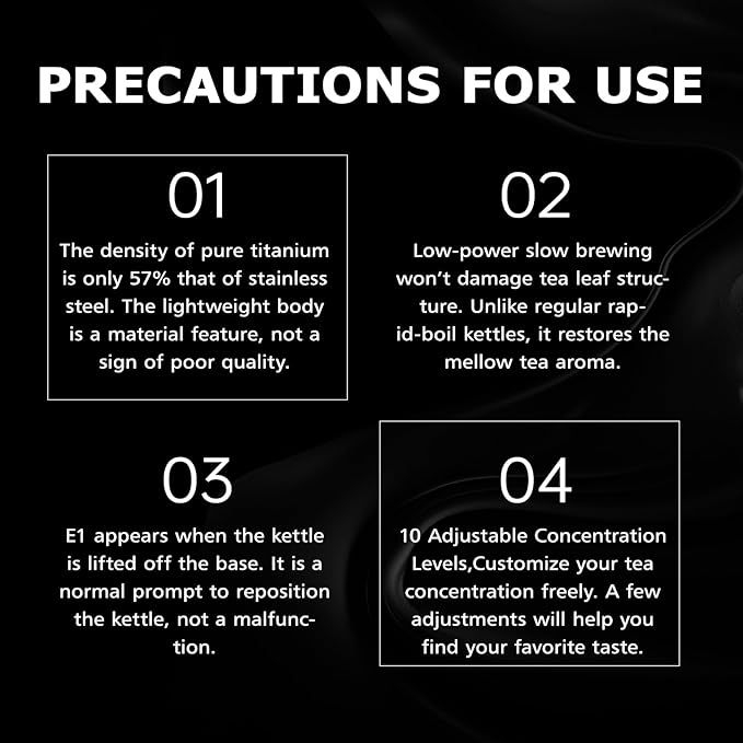 Titanium & Glass Electric Tea Kettle & Tea Maker, Pro Steam Extraction, 11 Temp & 10 Strength Levels, 12H Auto Warm, 1.2L 600W 120V,BPA-Free, 2Infusers