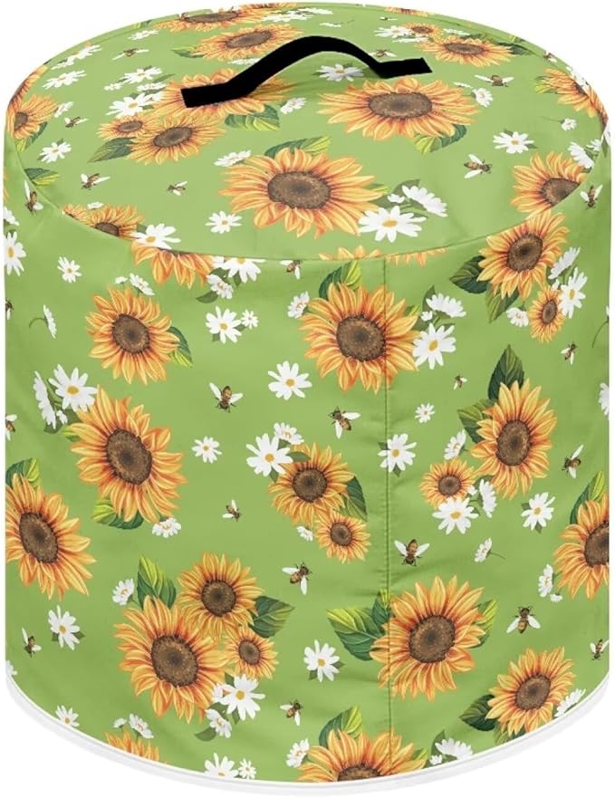 TODIYADDU Bee Sunflower Pressure Cooker Cover with Pocket Novelty Air Fryer Cover Dust Cover Insulated Kitchen Appliance Cover Protector for Pressure Cooker Instant Pot Accessories Nice Presents