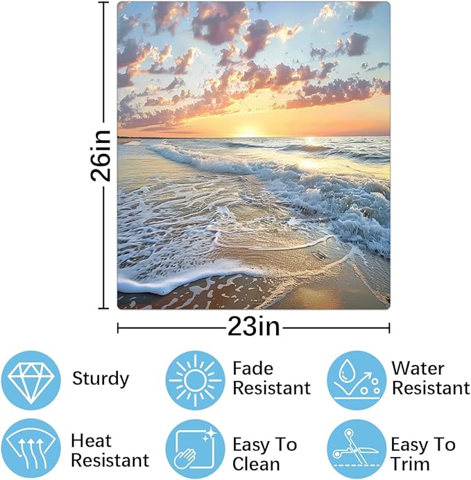 Summer Ocean Beach Theme Dishwasher Magnet Cover for Door Front, Dishwasher Panel Decal Reuseable Refrigerator Magnet Cover Decal Fridge Stickers Home Decor, 23 x 26 Inch