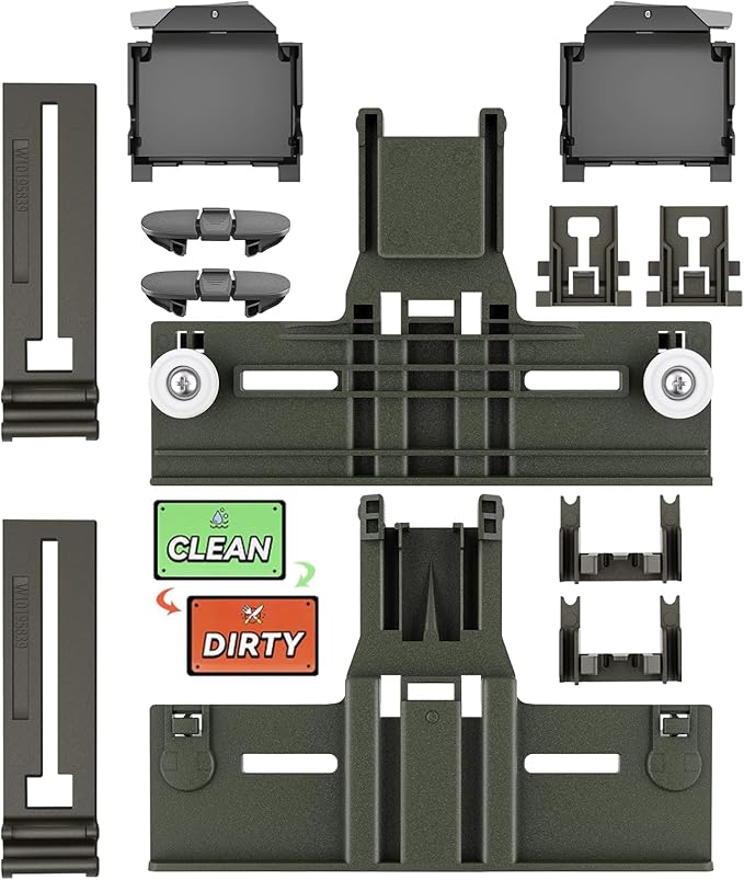 UPGRADED W10350375 Dishwasher Top Rack Parts & W10320664/5 Housing for Kenmore Whirlpool Dishwasher Parts WDT730PAHZ0 WDT750SAHZ0 WDTA50SAHZ0 WDT970SAHZ0 Upper Rack Parts,13 Pack